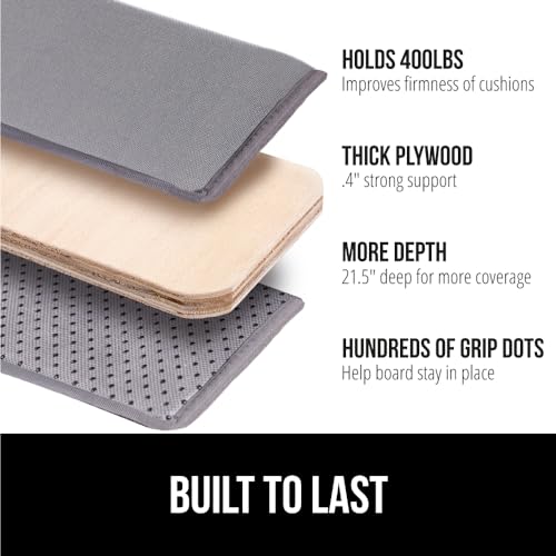 GORILLA GRIP Heavy Duty Couch Cushion Support Board to Fix Sagging Sofas, 21.5 x 70 Sofa, Thick Plywood Boards Add Strong Seat Supports, Stays in Place, Replacement Stuffing Under Couches, Grey