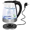 Kowdom Glas-Wasserkocher 1,8L aus Borosilikatglas & BPA-frei - 2200W mit Blitzaufheizung | Automatische Abschaltung + Trockenlaufschutz
