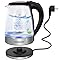 Kowdom Glas-Wasserkocher 1,8L aus Borosilikatglas & BPA-frei - 2200W mit Blitzaufheizung | Automatische Abschaltung + Trockenlaufschutz