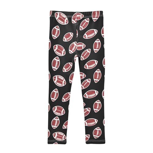 Wusikd American Football Girls' Leggings Toddler Doodles Black Kids Yoga Pants Dance Active Tights 4T2
