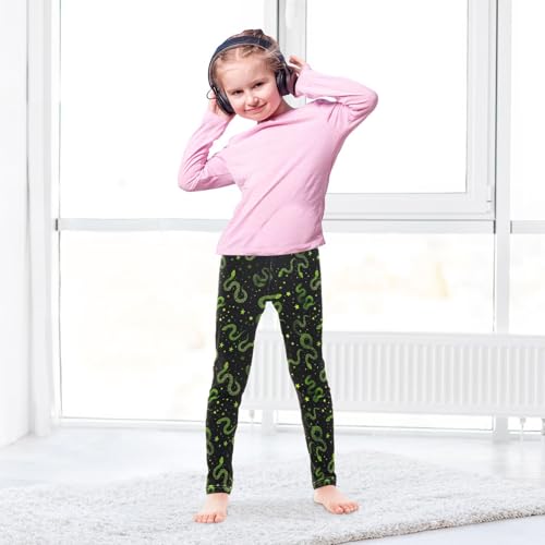 Girls Leggings Soft Toddler Ankle Length Bottoms Snakes Kids Dance Yoga Pants 4-10 Years4