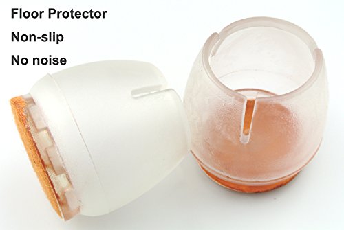 Maydahui 16Pcs Round Chair Leg Floor Protector Rubber Caps Silicone Table Pads Furniture Circular Feet Covers ( Size 1" To 1-1/7 " ) #TOP1