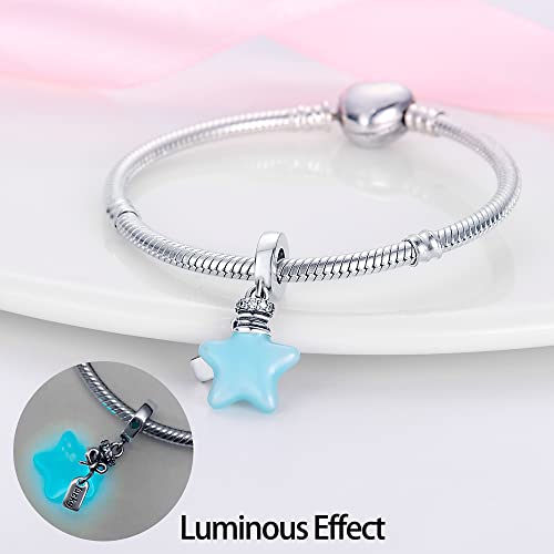LNQOBU 925 Sterling Silver Charms Color-changing Chameleon Dangle Charm Beads Glow in the Dark Charme fits Pandora Bracelets and Necklace Jewelry Gift for Women2