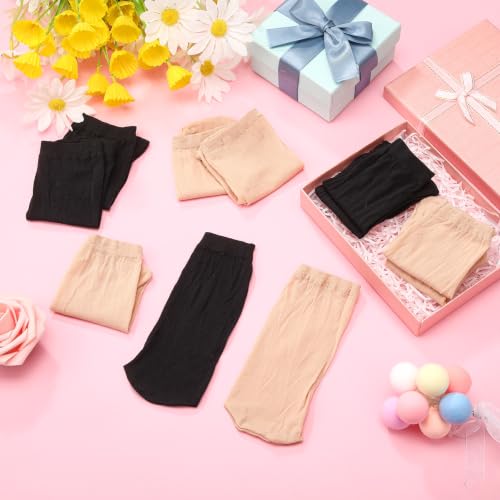 Image of Twistover 288 Pcs Disposable Foot Socks Slip on Ankle Socks Nylon Footies Try On Stockings for Try Shoe Men Women, 144 Pairs