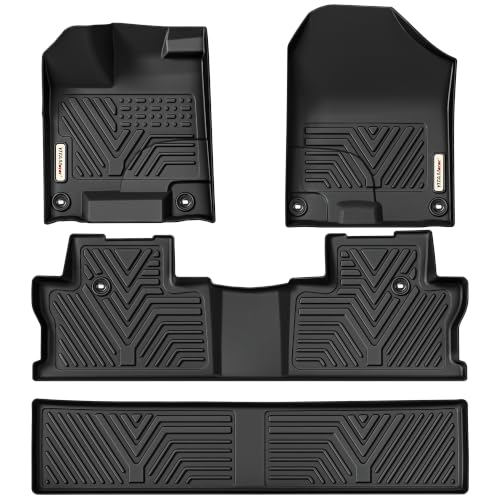 YITAMOTOR Floor Mats for Honda Ridgeline Crew Cab 2026 2025 2024 2023-2017 Custom Fit All Weather Anti-Slip TPE Rubber Mat Rugged Automotive Accessories Floor Liners Set 1st 2nd & 2nd Row Cargo