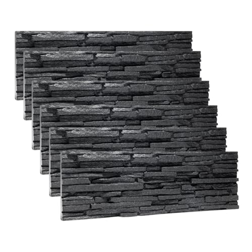 Rebel of Styles - UltraLight Tasso Black - 0,63 m² / 6 pièces - Panneaux muraux/revêtements/plaques en EPS aspect pierre naturelle - Décoration murale en...