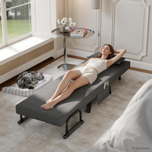 Image of TYBOATLE Sleep Chair Bed Set of 2, Sleeper Chair (Dark Grey)