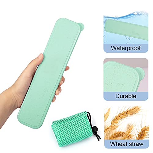 Cibeat 9-delige Bestekset Draagbare Herbruikbare Reisset Campingbestekset Hoogwaardig Roestvrij Staal met Groene… - Image 5