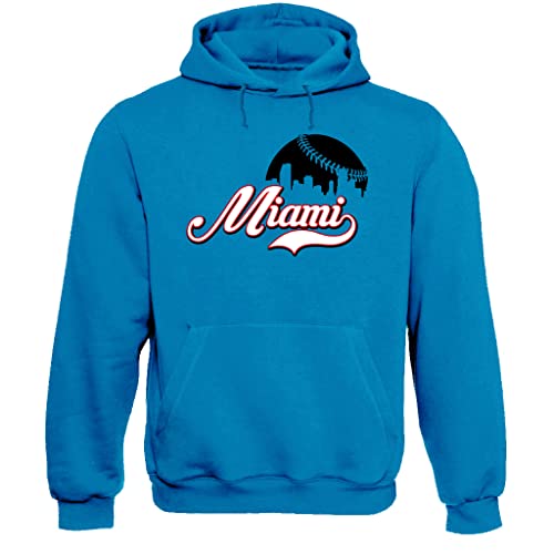 Xtreme Apparrel Cityscape Skyline Men's Hoodie Sweatshirt for Baseball Fans