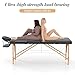 HENGJIANYI Massage Table, Portable 2 Section Foldable Tattoo Bed, Height Adjustable Lash Spa Bed with Face Cradle, Home Light Weight Facial Salon Bed with Wood Frame, Black