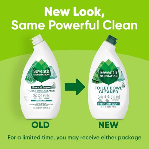 Seventh Generation, Toilet Bowl Cleaner, Fresh Mint scent, 24 oz, Pack of 4 | Biobased Power Fights Stubborn Grime; Tough on Hard Water Rings; Septic Safe; 0% Chlorine Bleach; Fresh Mint scent; 24 oz - image 7