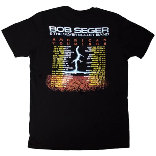 T-shirt Bob Seger Tour 86 taille S coupe ajustée style rétro