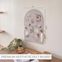 Large Arched Textured Felt Bulletin Board in Beige - Cork Board Alternative — image 2