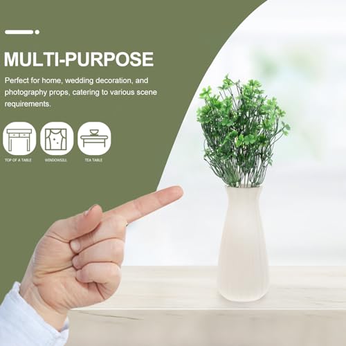 PRETYZOOM 2pcs Artificial Four Leaf Bookcase Decor Bookshelf Decoration Green Leaves Garland Decorative Fake Leaves Stems Artificial Green Plant Leaves Stems Single Decorate