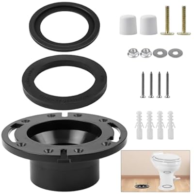 RV Toilet Seal and 3" Socket Floor Flange Kit for Dometic 300 310 320 RV Toilets, Replacement Parts Kit 385345892 Flange, 385311658 Flush Ball Seal and 385311652 Base Seal Gasket, 3 in 1 Combo Kit