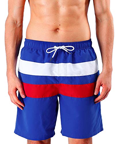 Milankerr Men Swim Trunks With Mesh Liner,Men Bathing Suit,Swimming Trunks For Men,5.5 Inseam,Upf50+ (Bluestripe, Small) #TOP15