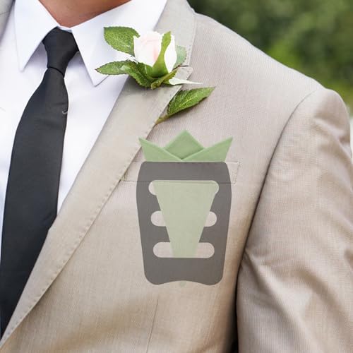 Image of White Pocket Squares for Men, Mens Linen Cotton Handkerchiefs with Pocket Square Holder for Daily Wedding Banquet