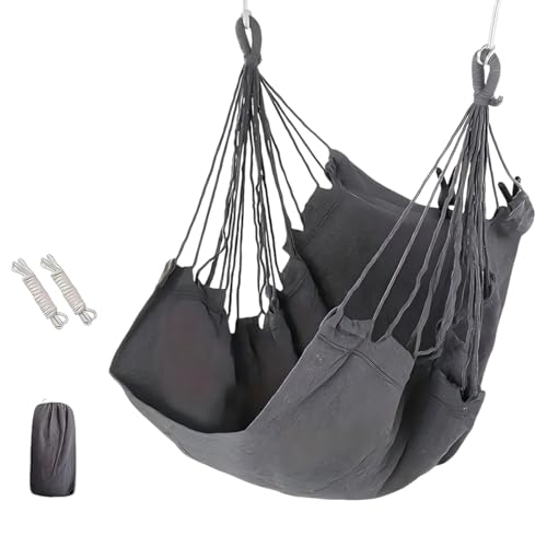 Hamaca colgante para interiores, ligera hamaca para playa, jardín y balcón, comodidad para exteriores, capacidad de carga de 150 kg (gris)