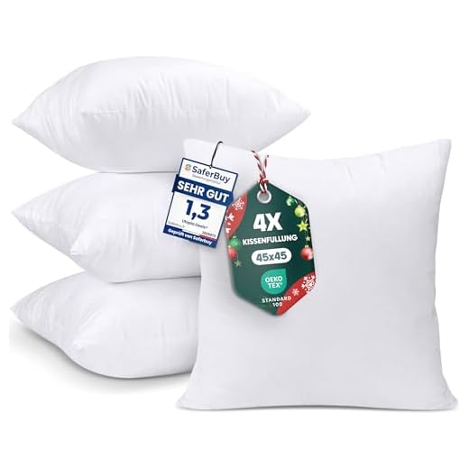 Utopia Bedding 4er Set Kissenfüllung 45 x 45 cm, Baumwollmischung Bezug, Innenkissen Füllkissen Kopfkissen Sofakissen (Weiß)