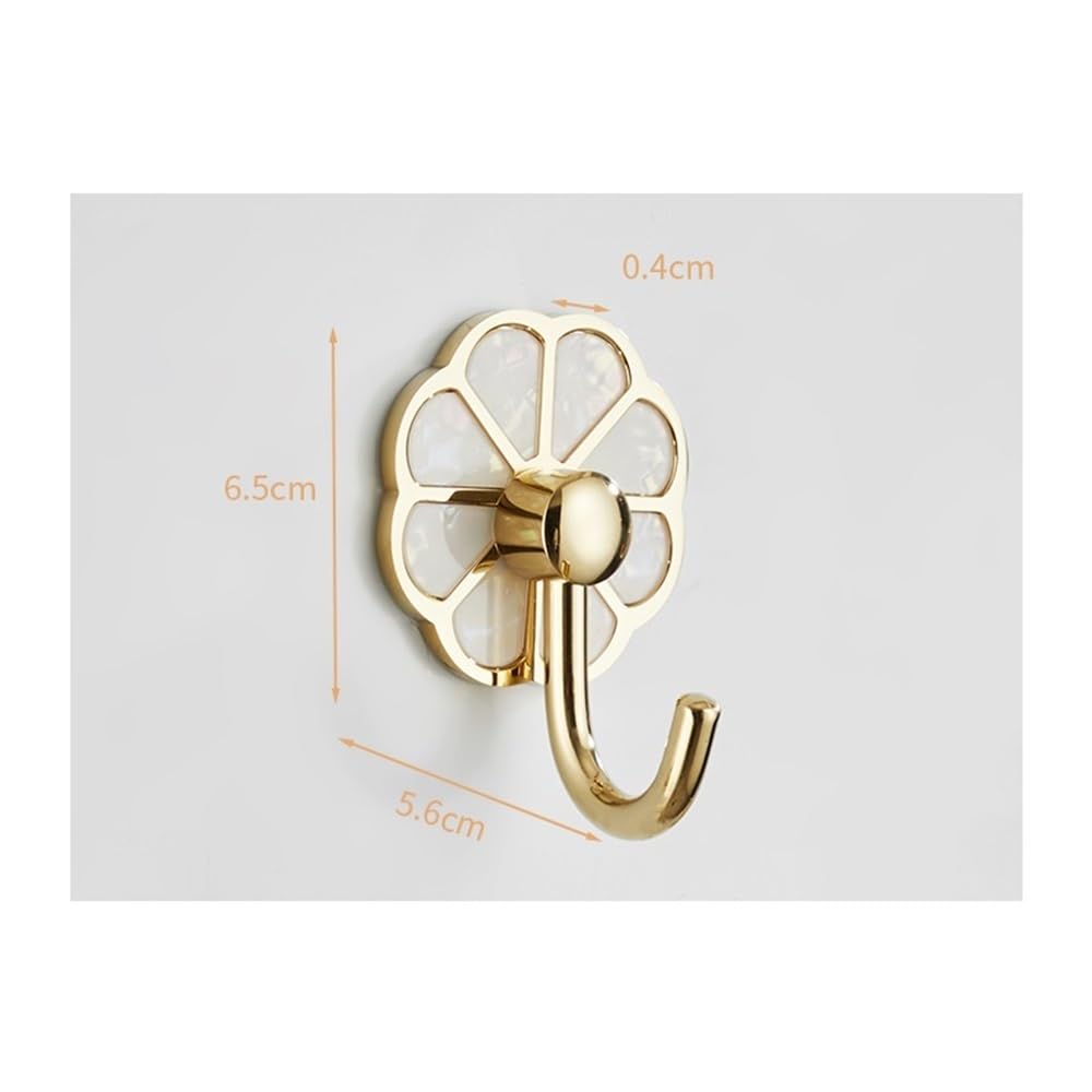 Perchero de Pared 5 Ganchos metálicos sin Perforaciones for Abrigos, Multiusos, for Llaves, Toallas, Bolsos, Tazas y Sombreros. Colgador de Pared para Ropa(Gold)