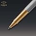 PARKER Sonnet Rollerball Pen, Chiselled Silver with Gold Trim, Fine Point Black Ink (1931491)