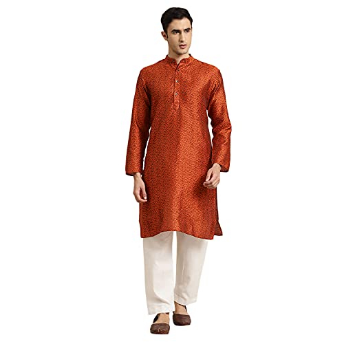 Image of SOJANYA (Since 1958, Men's Silk Blend Grey Kurta Pyjama & Silk Blend Jacket Combo