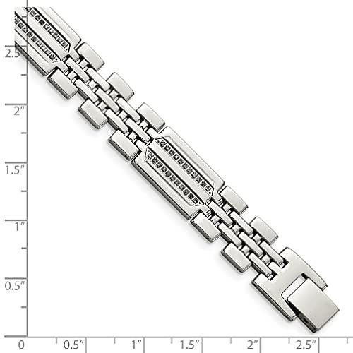 Ice Carats Stainless Steel 1/4 Carat Diamond 8.75 Inch Bracelet Men Link Fashion Jewelry For Dad Mens Gifts For Him #TOP4