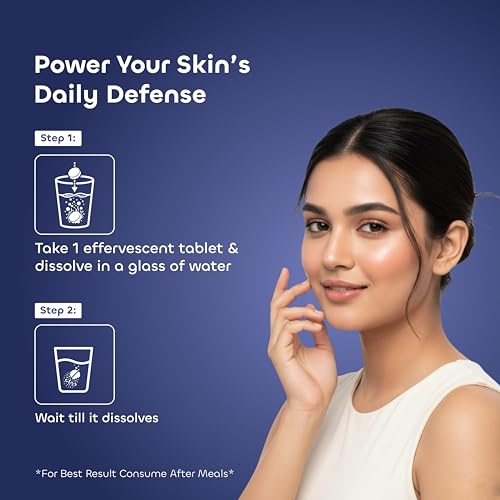 Image of L-Glutathione 500mg Effervescent Tablets | Supports Skin Whitening, Glow & Anti-Aging | Hyaluronic Acid + Vitamin C + Vitamin E | Sugar-Free Skin Brightening Supplement for Women | Pack of 2 | (Glolux Blueberry)