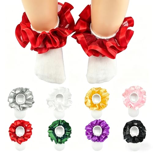 Image of TONGXiNHUA and three Chinese characters Girls Ruffle Socks Toddler Double Lace Ruffle Dress Princess Dress Socks