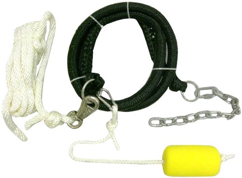 RAVE Sports Anchor Connector Kit for Inflatable Water Bouncers, 6' Shock Cord Absorbs Wind and Waves, 15' Nylon Rope to Connect to Bouncer, Visible Foam Float, Durable Chain with Swivel
