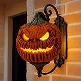Outdoor Porch Cover - Outdoor Decorations, Durable Weather-Resistant Fabric, Easy Install Front Door & Porch Light Shade (Red Pumpkin, 2 Pack)