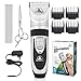 PetTech Professional Dog Grooming Kit - Rechargeable, Cordless Pet Grooming Clippers & Complete Set of Dog Grooming Tools. Low Noise & Suitable for Dogs, Cats and Other Pets (Chrome)