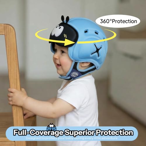 Image of Mambobaby Baby Head Protector Baby Helmet for Crawling Walking- Extra-Thick Deep Forehead Padding, Toddler Helmet 6-24 Months, Infant Safety, Ultra-Light Soft Desig-Blue Beetle