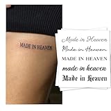 INKARTLINK Tattoo Tech, 3 Sheets Small Semi Permanent Tattoo, Adult Art Design Temporary Tattoos, Lasts 1-2 Weeks, Waterproof, Realistic Look, No Adhesive, No Reflection (Made in heaven)