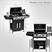 Outopee 4 Burner Propane Gas Barbecue Grill with Side Burner, Portable Gas BBQ with Enameled Cast Iron Grate, Warming Rack, Thermometer & Wheels for Patio Garden Party Camping Outdoor Cooking
