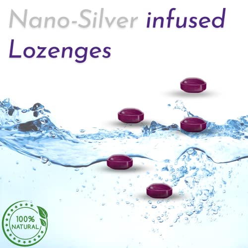 Optivida Health Natural Colloidal Silver Lozenges 60Ppm Elderberry W/Vitamins, Sore Throat, Coughs, Supports Immune System, Fast-Acting Cough Drops, Organic Elderberry W/Zinc (1 Pack) #TOP1