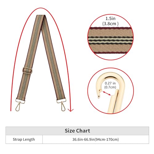 Image of ZOOEASS Wide Shoulder Strap Adjustable Replacement Belt Guitar Style Crossbody Bag Handbag Strap Multicolor Canvas Straps(Wide:1.5in)(Color31)