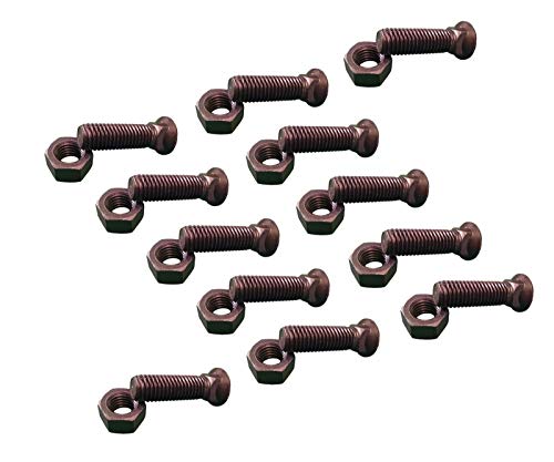 12 - Plow Bolt & Nut for Blades/Cutting Edge, 5/8-11x2 1/2 - Grade 8, Dome Head