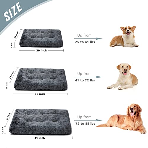 Dog-BedCrate-Pet-Bed-Kennel-PadSoft-PlushComfortable-Dog-BedWashableSuitable-for-Medium-Large-DogsDark-Grey