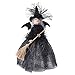 Gidenfly Halloween strega bambola bella statuetta strega, fata scura strega con scopa Halloween strega puntello strega decorazione bar per feste discoteche Halloween accessori decorazione