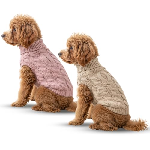 Dog Jumpers, Dog Clothes, Dogs Jumpers Small with Soft Fabric for Small Breed Dogs and Daily Use, Cozy Animal Wear in Multiple Colors (2 PCS)