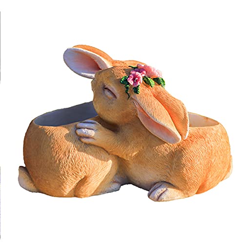 Statue de Jardin Originale et Bac à Fleurs Lapin Hugrabbit