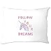 Tim and Ted Unicorno Copricuscino Seguite Il Vostro Slogan Sogni Arcobaleno White One Size