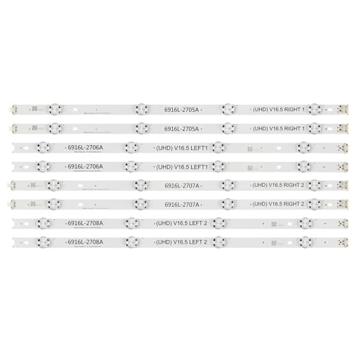 Tira de LED iluminación trasera compatible con panel LC490DGE de TV LG 49uh620v 2