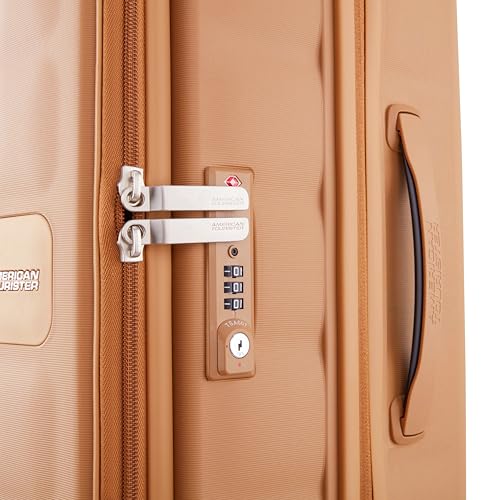 Image of American Tourister Bitbloc | Check-in Trolley Bag (68.5 cm) | 69 Ltrs | 360 8 Wheel Spinner | Hard Case | Recessed TSA Lock | 3 Years Global Warranty | Summer Sand