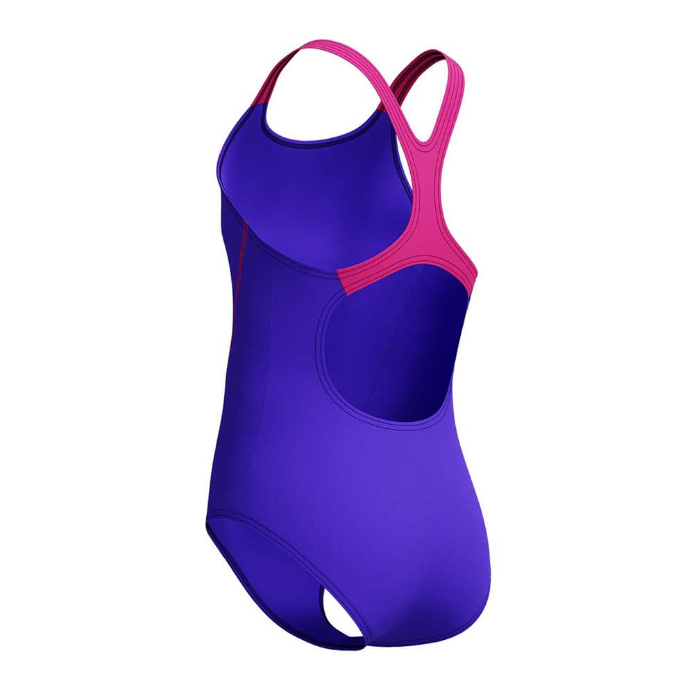 Speedo Mädchen Medley Logo Medalist Badeanzug Badeanzug Blau Lila
