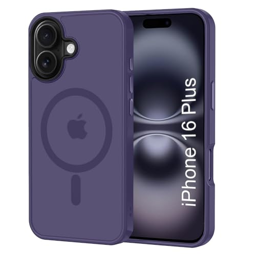 Image of iPhone 16 Plus Magsafe Hard Back Case | Matte Design & 360 Protection | Military-Grade Apple iPhone 16 Plus Cover | Strong Magnet Back - Purple
