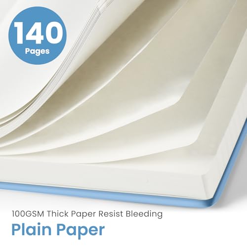 Image of Taja Blank Spiral Journal Notebook for Women & Men, 140 Pages, Sketch Book, Plain Notebook for Drawing & Sketching, Journals for Creative Writing, A5(5.7 inch x 7.9 inch) - Blue