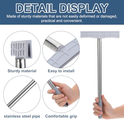 CALLARON 2 Stück Edelstahl Schildstangenhalter 40cm Tragbarer Multifunktionaler Handstange für Paraden Demonstrationen und Sportveranstaltungen