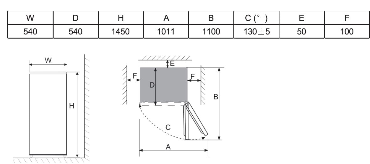VOK Frigorífico Combi 2 Puertas EVR-206DEW 206L, Al 145cm x An 54cm, Clase E, Puertas Reversibles, Bajo Nivel Sonoro 39 dB, Estantes de Cristal, Blanco